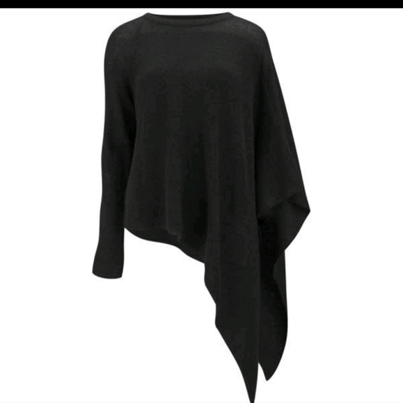 Helmut Lang Black Asymmetrical Poncho Sweater - Picture 4 of 5
